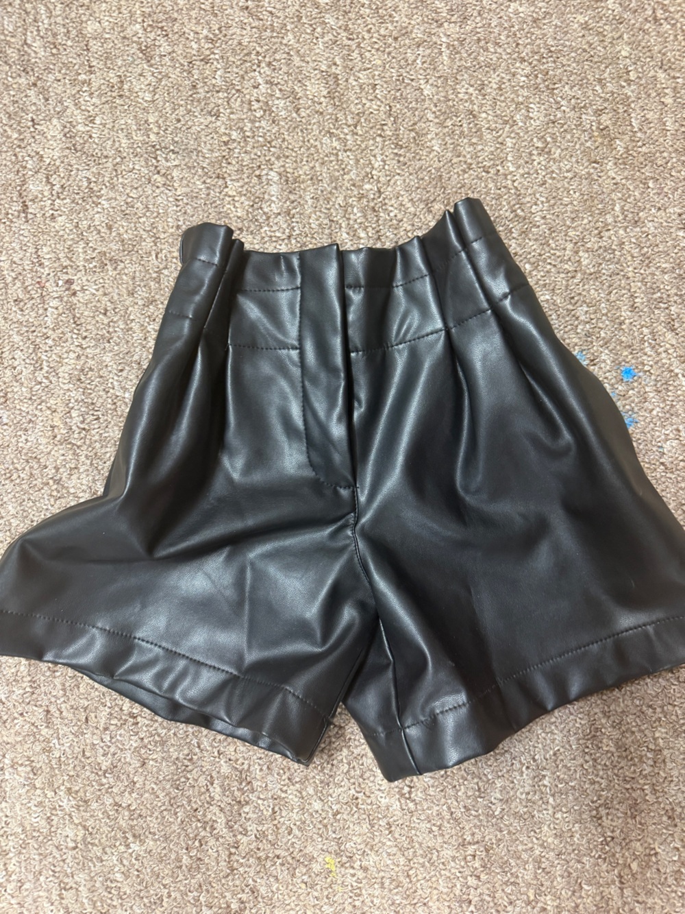 Black Faux Leather girl's shorts